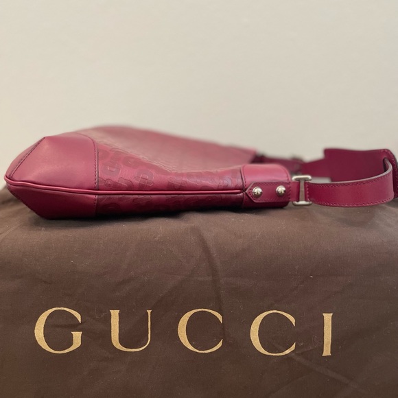BRAND NEW RED BURGUNDY GUCCI HOBO HANDBAG PURSE LEATHER - Picture 3 of 9
